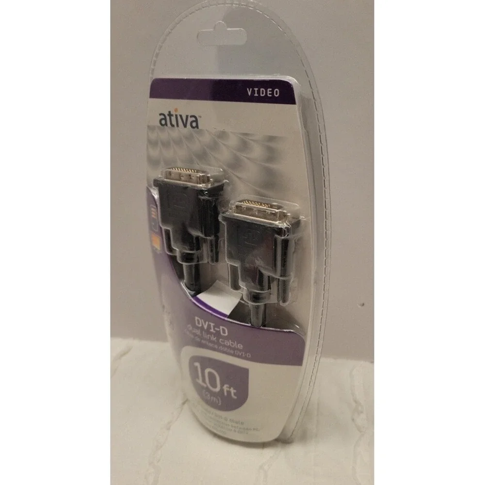 New DVI-D Dual Link Cable Ativa 10ft.DVI-D MALE /DVI-D MALE